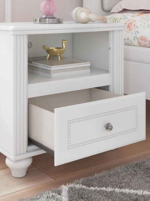 Kozlani Full Upholstered Panel Storage Bed, Dresser, Mirror and Nightstand