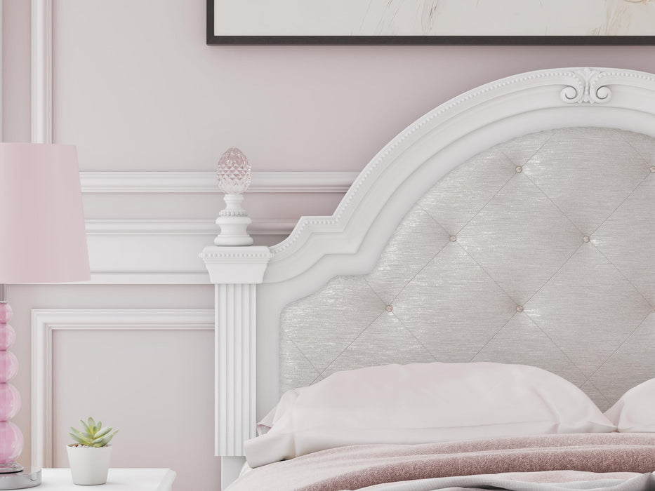 Kozlani Full Upholstered Panel Storage Bed, Dresser and Mirror