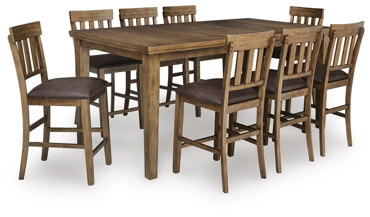 Urbinforte Counter Height Dining Table and 8 Barstools