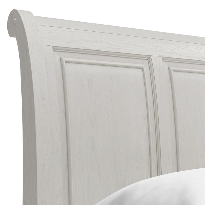 Robbinsdale California King Sleigh Bed with Storage with Mirrored Dresser