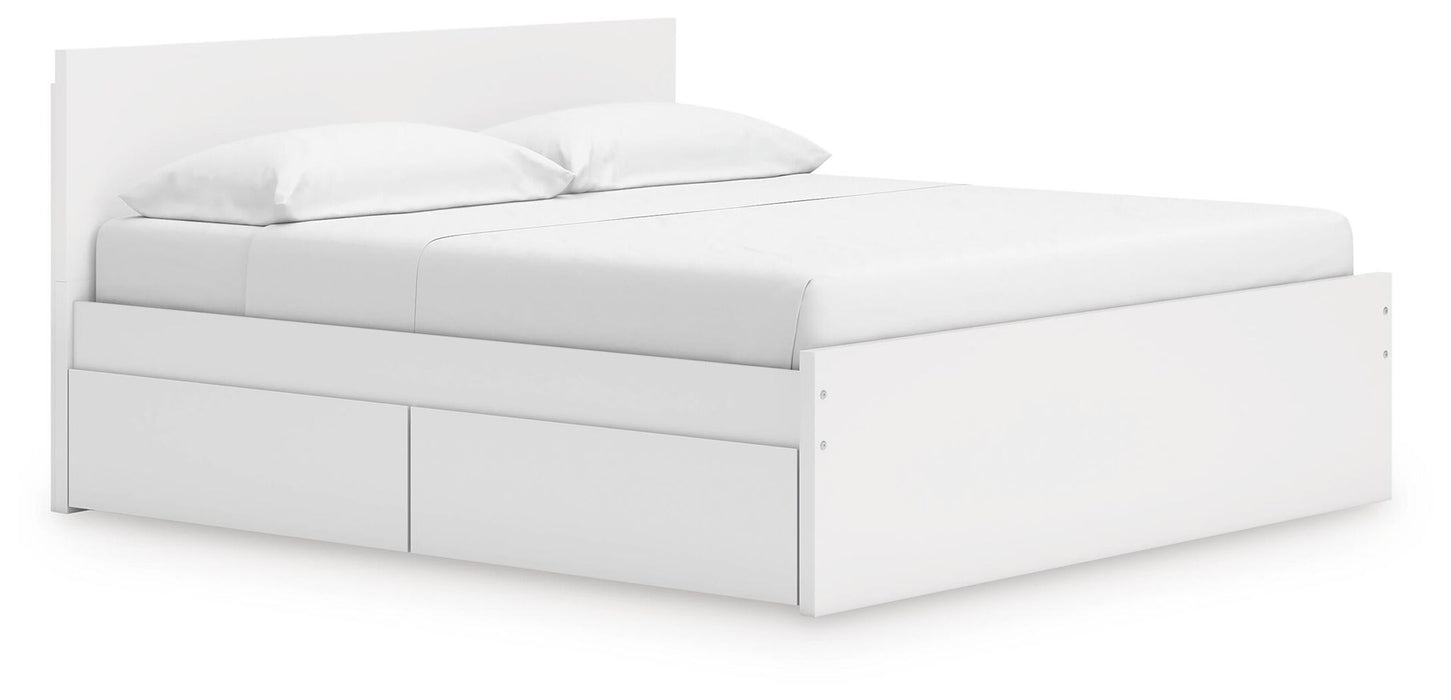 Onita King Panel Platform Bed with 2 Side Storage