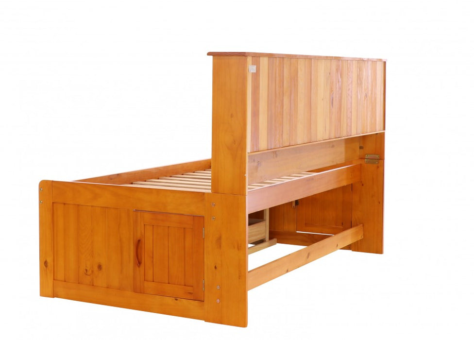 Honey Twin Bookcase Daybed with 6 Drawers