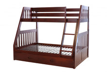 Load image into Gallery viewer, Merlot Twin over Full Bunkbed with 3 drawer or Twin Trundle
