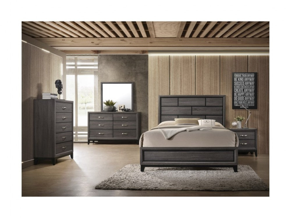 Akerson-Grey Queen Bed, Dresser & Mirror