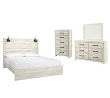 Load image into Gallery viewer, Cambeck  Panel Bed With Mirrored Dresser And Chest
