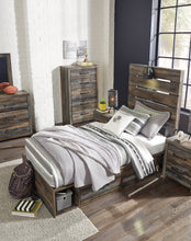 Load image into Gallery viewer, Drystan Full Panel Bed with 4 Storage Drawers with Mirrored Dresser, Chest and Nightstand
