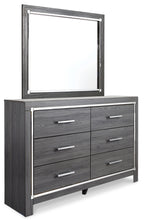 Load image into Gallery viewer, Lodanna King/California King Upholstered Panel Headboard with Mirrored Dresser
