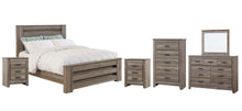 Load image into Gallery viewer, Zelen Queen Panel Bed with Mirrored Dresser, Chest and 2 Nightstands
