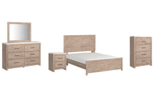 Load image into Gallery viewer, Senniberg Queen Panel Bed with Mirrored Dresser, Chest and Nightstand
