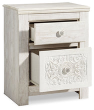 Load image into Gallery viewer, Paxberry Queen Panel Bed with Mirrored Dresser and Nightstand
