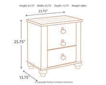 Load image into Gallery viewer, Willowton Two Drawer Night Stand
