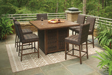 Load image into Gallery viewer, Paradise Trail Outdoor Bar Table and 6 Barstools
