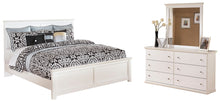 Load image into Gallery viewer, Bostwick Shoals King Panel Bed with Mirrored Dresser
