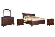 Load image into Gallery viewer, Porter  Sleigh Bed With Mirrored Dresser And 2 Nightstands
