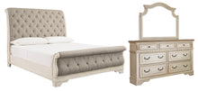 Load image into Gallery viewer, Realyn  Sleigh Bed With Mirrored Dresser
