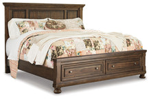 Load image into Gallery viewer, Flynnter Queen Panel Bed with 2 Storage Drawers with Mirrored Dresser
