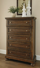 Load image into Gallery viewer, Flynnter Queen Panel Bed with 2 Storage Drawers with Mirrored Dresser and Chest

