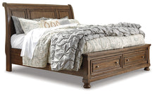 Load image into Gallery viewer, Flynnter  Sleigh Bed With 2 Storage Drawers With Mirrored Dresser
