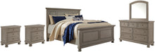 Load image into Gallery viewer, Lettner Queen Panel Bed with Mirrored Dresser and 2 Nightstands

