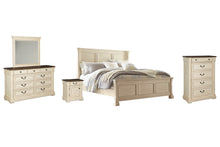 Load image into Gallery viewer, Bolanburg King Panel Bed with Mirrored Dresser, Chest and Nightstand
