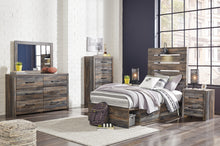 Load image into Gallery viewer, Drystan Twin Panel Headboard with Mirrored Dresser, Chest and 2 Nightstands
