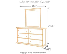 Load image into Gallery viewer, Maribel King/California King Panel Headboard with Mirrored Dresser
