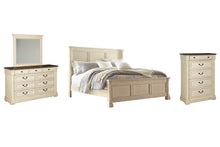 Load image into Gallery viewer, Bolanburg California King Panel Bed with Mirrored Dresser and Chest
