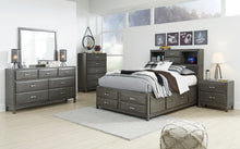 Load image into Gallery viewer, Caitbrook Queen Storage Bed with 8 Storage Drawers with Mirrored Dresser and Chest
