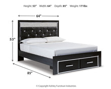 Load image into Gallery viewer, Kaydell Queen Upholstered Panel Storage Bed with Mirrored Dresser
