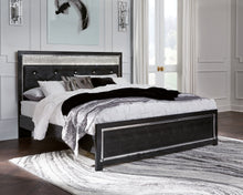 Load image into Gallery viewer, Kaydell King Upholstered Panel Platform Bed with Mirrored Dresser
