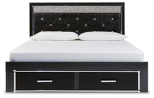 Load image into Gallery viewer, Kaydell King Upholstered Panel Storage Bed with Mirrored Dresser and Chest
