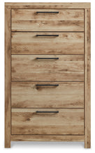 Load image into Gallery viewer, Hyanna Full Panel Headboard with Mirrored Dresser and Chest
