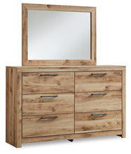 Load image into Gallery viewer, Hyanna Queen Panel Headboard with Mirrored Dresser and 2 Nightstands
