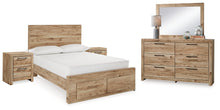 Load image into Gallery viewer, Hyanna Full Panel Storage Bed with Mirrored Dresser and 2 Nightstands
